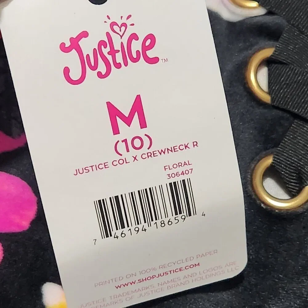 Justice Sweater For Girl's Size Medium Crewneck Super Soft